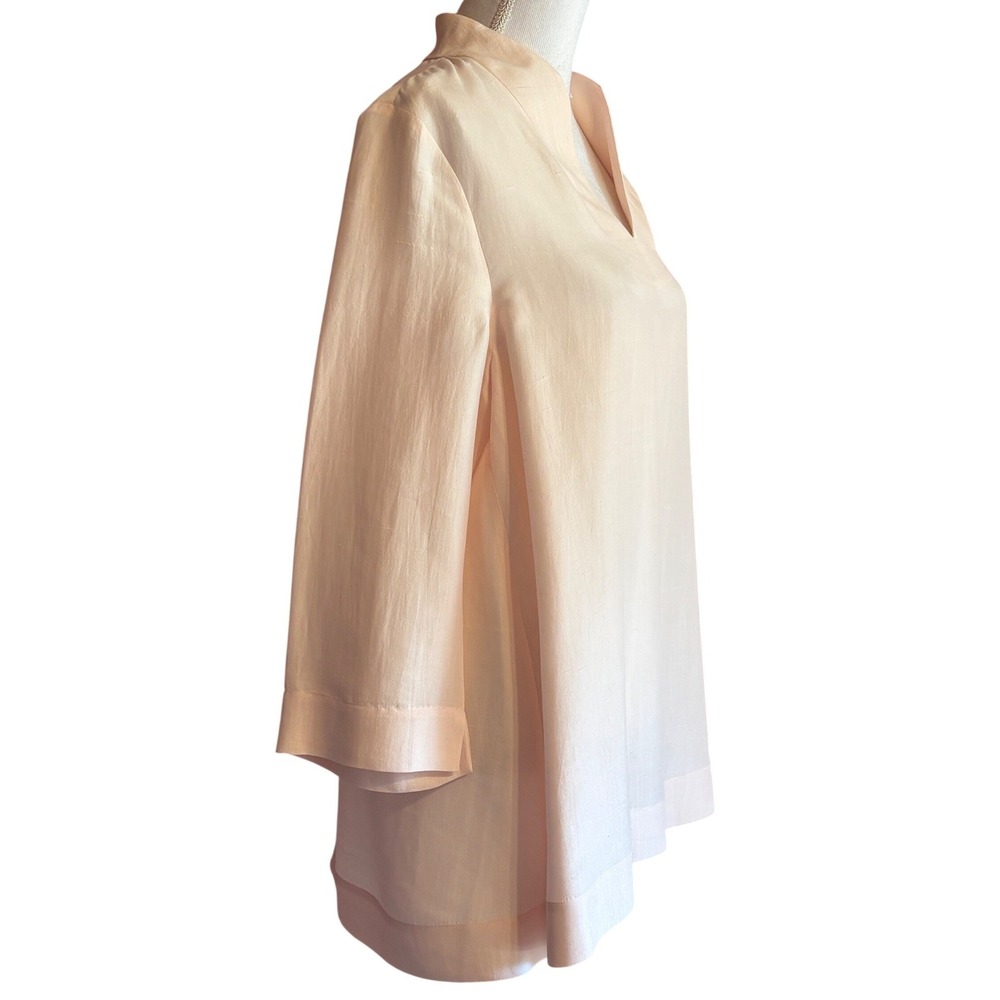 Eileen Fisher 100% Silk Tunic Blush S17SD Medium Quiet Luxury Naturalist Artsy - Picture 3 of 6